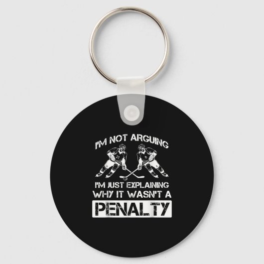 Funny Ice Hockey Player Discussion Bully Penalty Sleutelhanger (Voorkant)