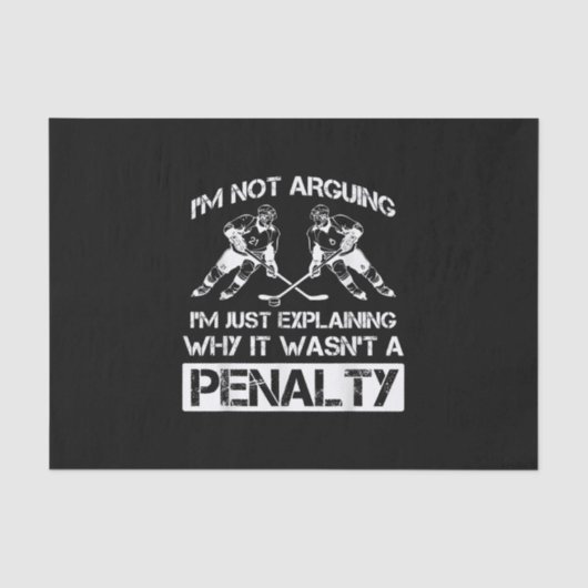 Funny Ice Hockey Player Discussion Bully Penalty Tissuepapier (Voorkant)