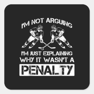 Funny Ice Hockey Player Discussion Bully Penalty Vierkante Sticker