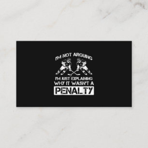 Funny Ice Hockey Player Discussion Bully Penalty Visitekaartje