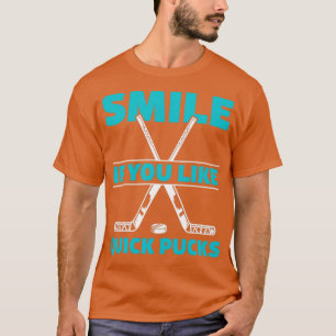 Funny Ice Hockey player Quick Pucks T-shirt
