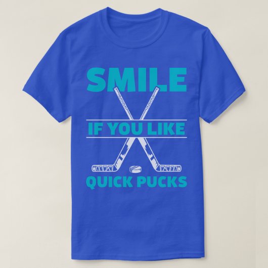 Funny Ice Hockey player Quick Pucks T-shirt (Design voorkant)