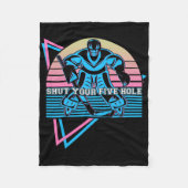 Funny Ice Hockey Retro Shut Your Five Hole  Fleece Deken (Voorkant)