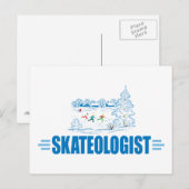 Funny Ice Skating Briefkaart (Voorkant / Achterkant)