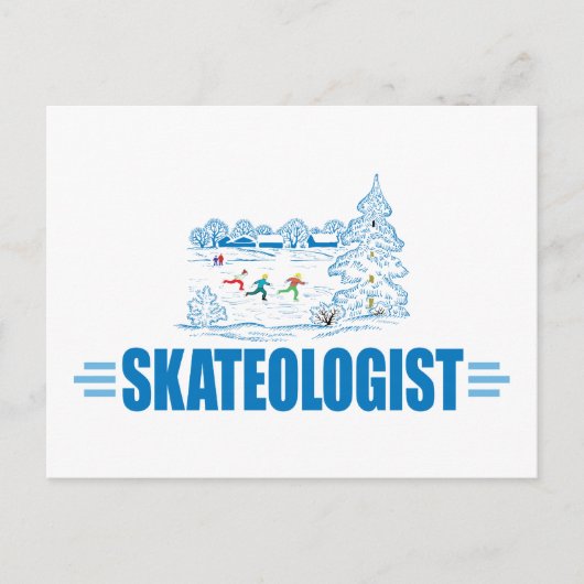 Funny Ice Skating Briefkaart (Voorkant)