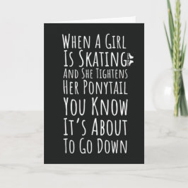 Funny Ice Skating Cards For Her Women Teen Girls Kaart