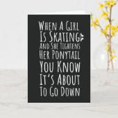 Funny Ice Skating Cards For Her Women Teen Girls Kaart (Gele Bloem)