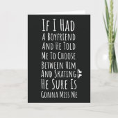 Funny Ice Skating Cards For Teen Girls For Her  Kaart (Voorkant)