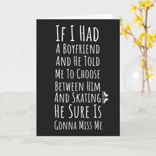 Funny Ice Skating Cards For Teen Girls For Her  Kaart (Gele Bloem)