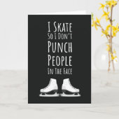 Funny Ice Skating Cards Skater Women Winter Sports Kaart (Gele Bloem)