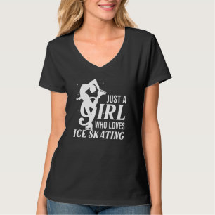 Funny Ice Skating for Girls Women Skater Figuur Sk T-shirt