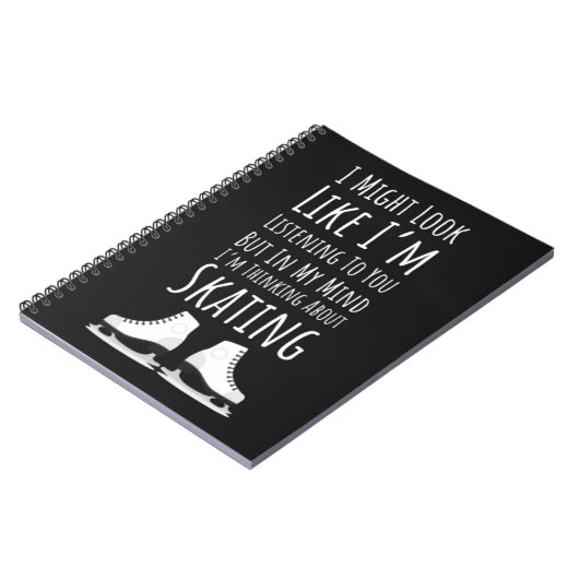 Funny Ice Skating Themed Gifts Winter Sport Skater Notitieboek (Linkerzijde)