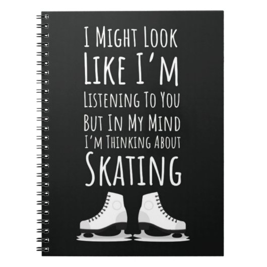 Funny Ice Skating Themed Gifts Winter Sport Skater Notitieboek (Voorkant)