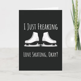 Funny Ice Skating Women Cards For Her Skates Kaart