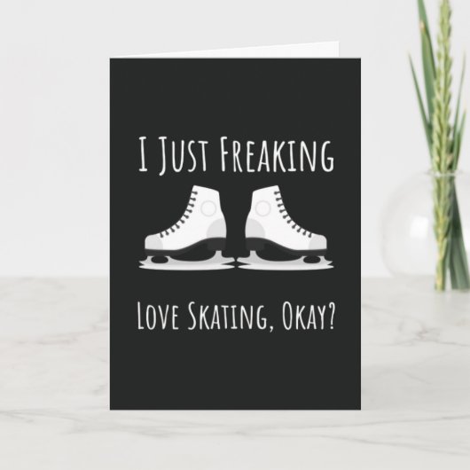 Funny Ice Skating Women Cards For Her Skates Kaart (Voorkant)