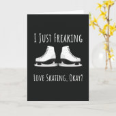 Funny Ice Skating Women Cards For Her Skates Kaart (Gele Bloem)