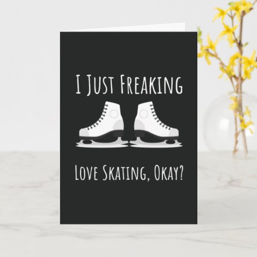 Funny Ice Skating Women Cards For Her Skates Kaart (Gele Bloem)