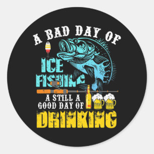 Funny Ice Vist en Drink bietencadeau voor Ronde Sticker