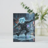 Funny icecube falling on ice  briefkaart (Staand voorkant)