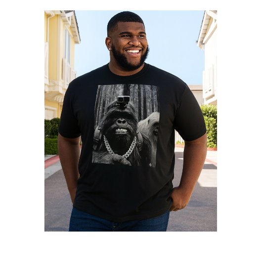 Funny iced out Bigfoot camping Tri-Blend Shirt