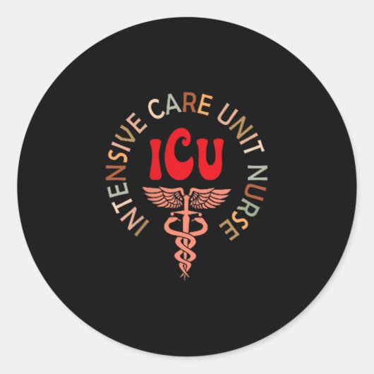 Funny Icu Nurse Intensive Care Unit Nurse Emergenc Ronde Sticker (Voorkant)