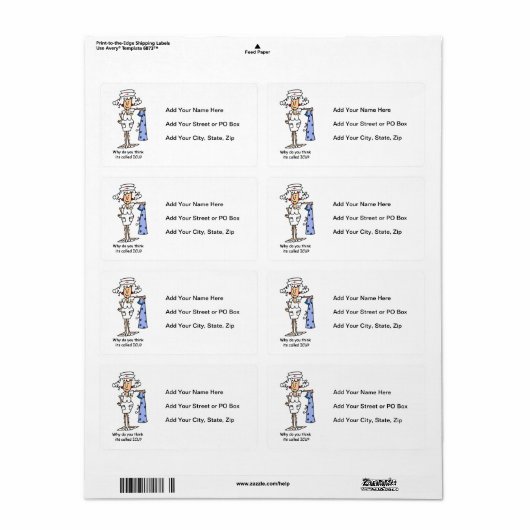 Funny ICU Zurse T-shirts en cadeautjes Etiket (Full Sheet)