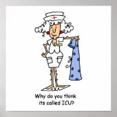Funny ICU Zurse T-shirts en cadeautjes Poster (Voorkant)