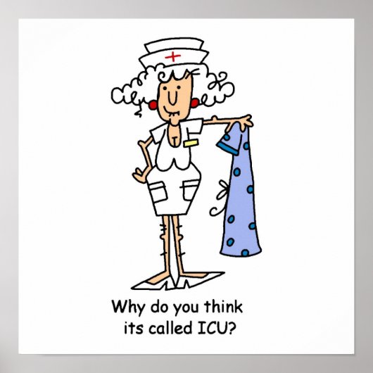 Funny ICU Zurse T-shirts en cadeautjes Poster (Voorkant)