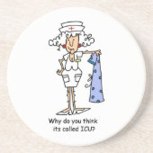 Funny ICU Zurse T-shirts en cadeautjes Zandsteen Onderzetter (Voorkant)