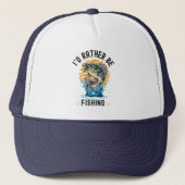 Funny I'd rather be fishing Trucker Pet (Voorkant)