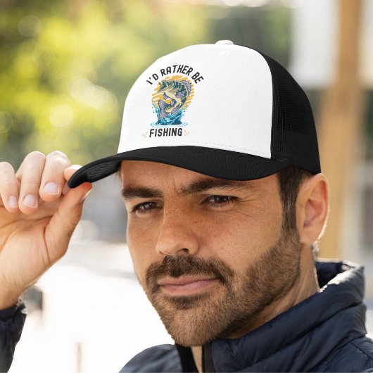 Funny I'd rather be fishing Trucker Pet