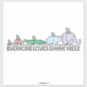 Funny Iedereen houdt van Shark Week Grote Sticker (Vel)