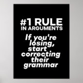 Funny If Losing Argument start Correction Grammar Poster (Voorkant)