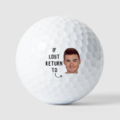Funny If Lost Return To Custom Face Photo Golfballen (Voorkant)
