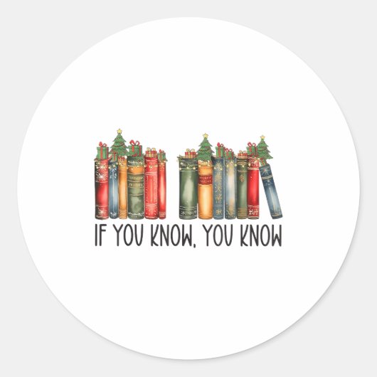 Funny If You Know You Know 6 7 Reading Books Chris Ronde Sticker (Voorkant)