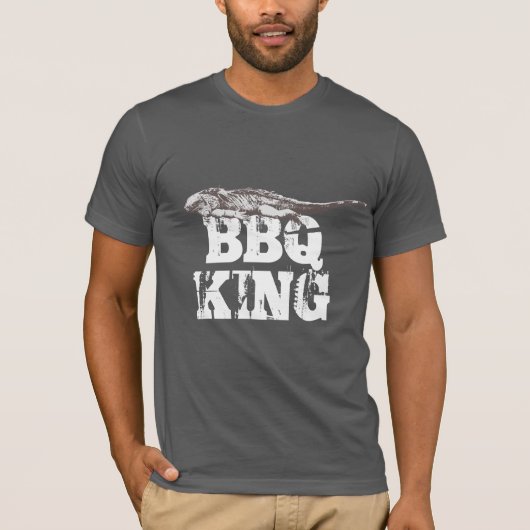 Funny Iguana BBQ King T-Shirt (Voorkant)