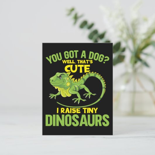 Funny Iguana Joke Dinosaurs Lizard Reptile Fun Briefkaart (Staand voorkant)