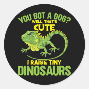 Funny Iguana Joke Dinosaurs Lizard Reptile Fun Ronde Sticker