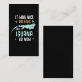 Funny Iguana Owner Pet Humor Lizard Quote Visitekaartje (Voorkant / Achterkant)