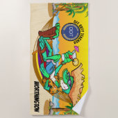 Funny Iguana School/Teacher Beach Towel Strandlaken (Voorkant)
