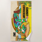 Funny Iguana School/Teacher Beach Towel Strandlaken (Voorkant)