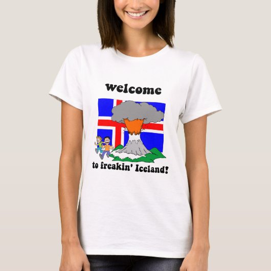 Funny IJslandse vulkaan T-shirt (Voorkant)