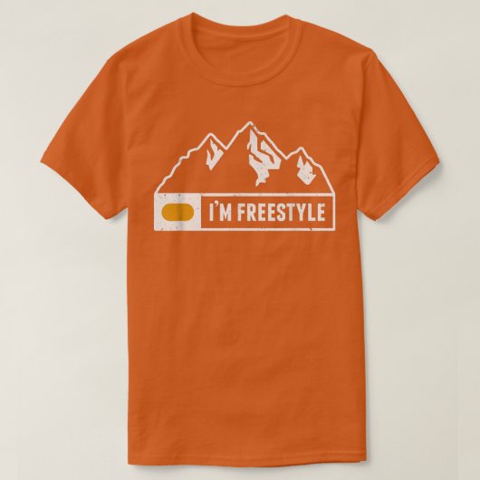 Funny, ik ben Freestyle Snowboard Ski Run Circle M T-shirt (Design voorkant)
