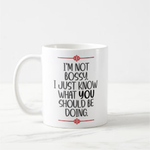 Funny "Ik ben niet Bossy" Koffiemok