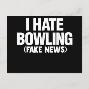 Funny, ik haat Bowling Tee Shirt Mannen Vrouwen Gi Uitnodiging Briefkaart