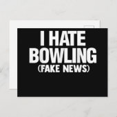 Funny, ik haat Bowling Tee Shirt Mannen Vrouwen Gi Uitnodiging Briefkaart (Voorkant / Achterkant)