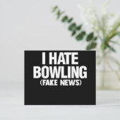Funny, ik haat Bowling Tee Shirt Mannen Vrouwen Gi Uitnodiging Briefkaart (Staand voorkant)