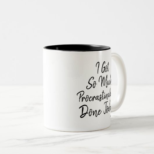 Funny "Ik heb vandaag zoveel koppig gedaan" Tweekleurige Koffiemok (Voorkant rechts)