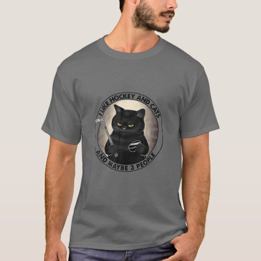 FUNNY IK HOCKEY EN CATS EN MISSCHIEN 3 MENSEN T-SHIRT (Voorkant)