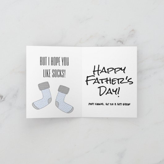 Funny "Ik hoop dat je van sokken houdt" Happy Vade Kaart (Binnen)